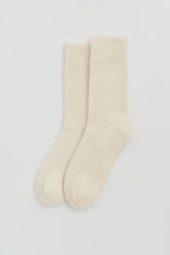Cream Soft Alpaca Socks