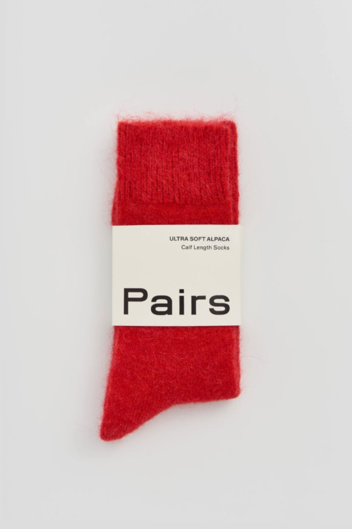 Red Ultra Soft Alpaca Socks