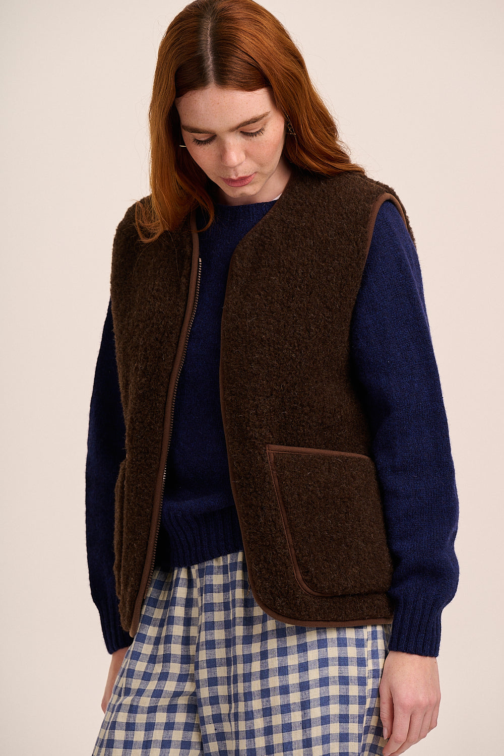 美品☆25AWマルモア☆cable knit vest The Liv Merino Angora Vest- Wheat – Perriam