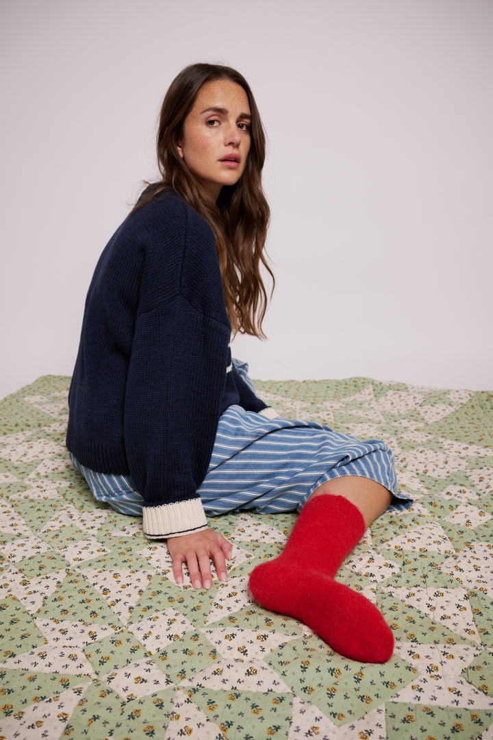 Red Ultra Soft Alpaca Socks