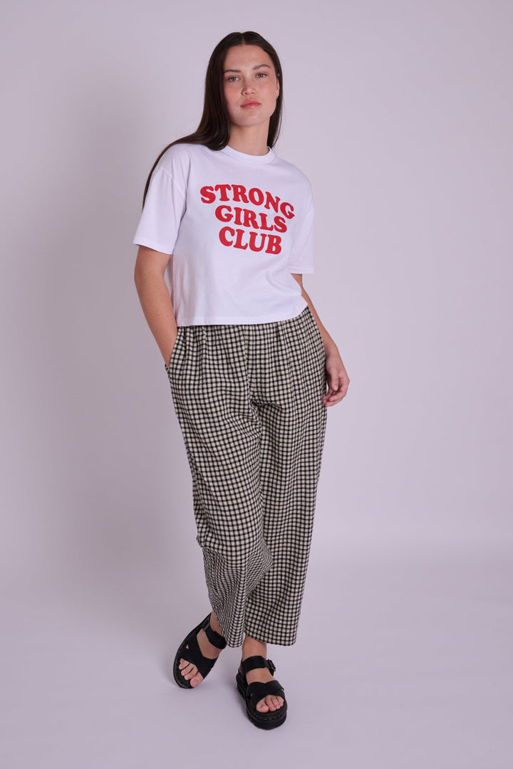 Peggy Black Rustic Gingham Trousers