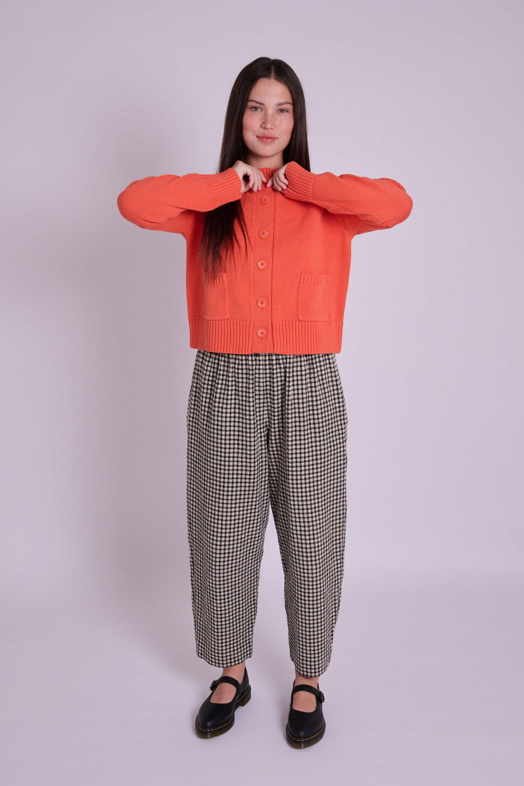 Peggy Black Rustic Gingham Trousers