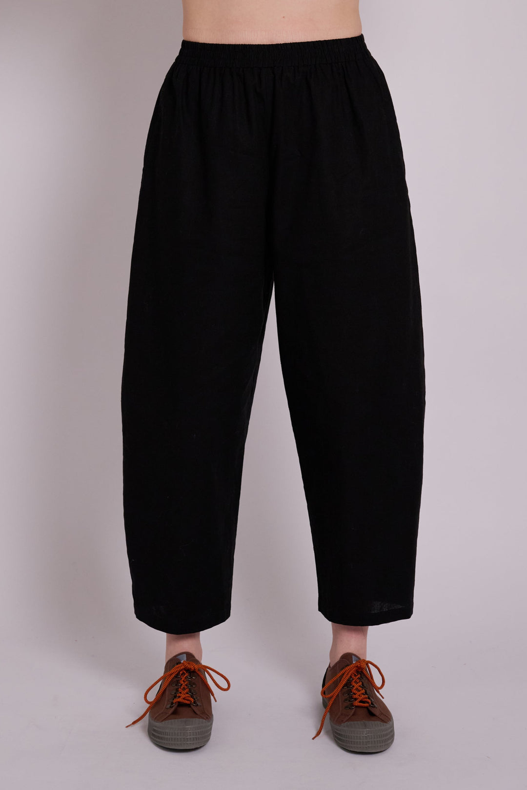 Peggy Black Linen Trousers