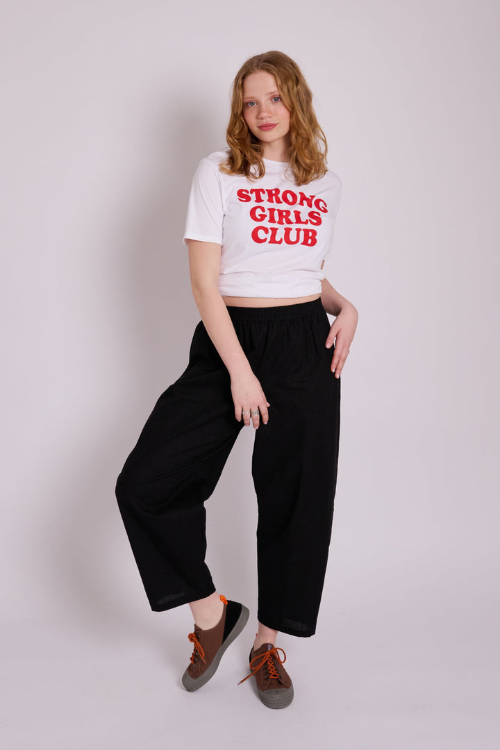 Peggy Black Linen Trousers
