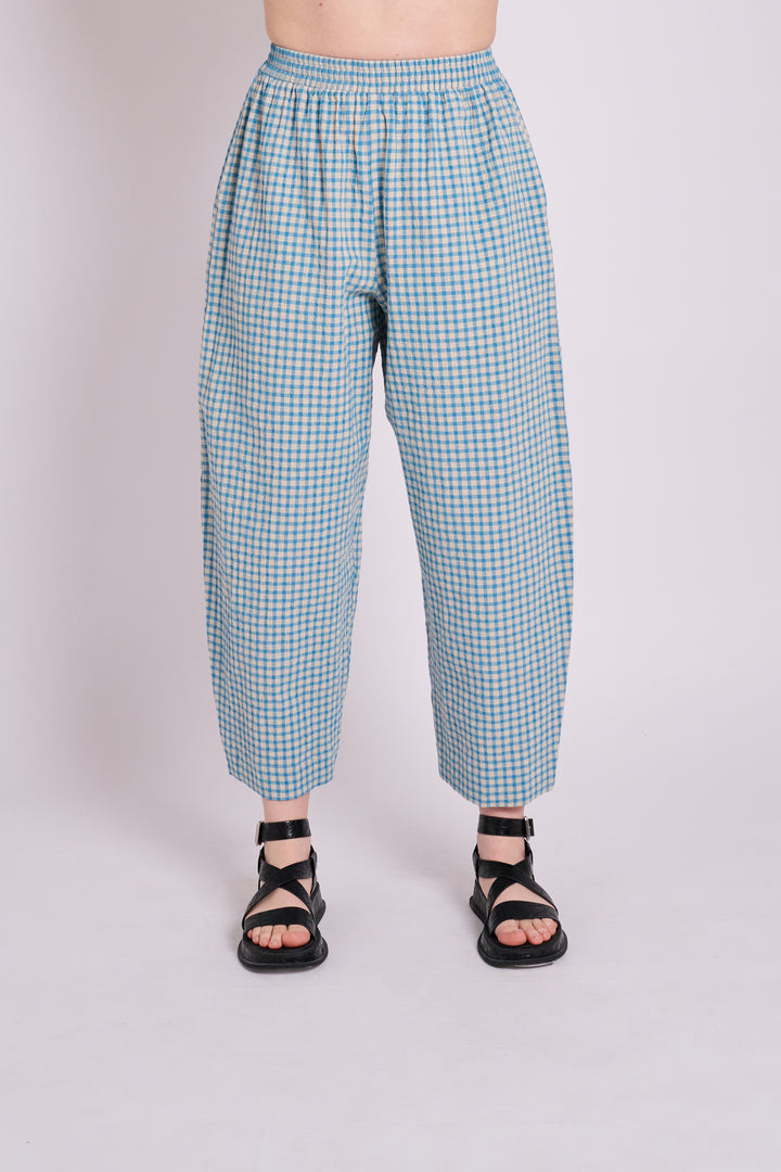 Peggy Seafoam Rustic Gingham Trousers