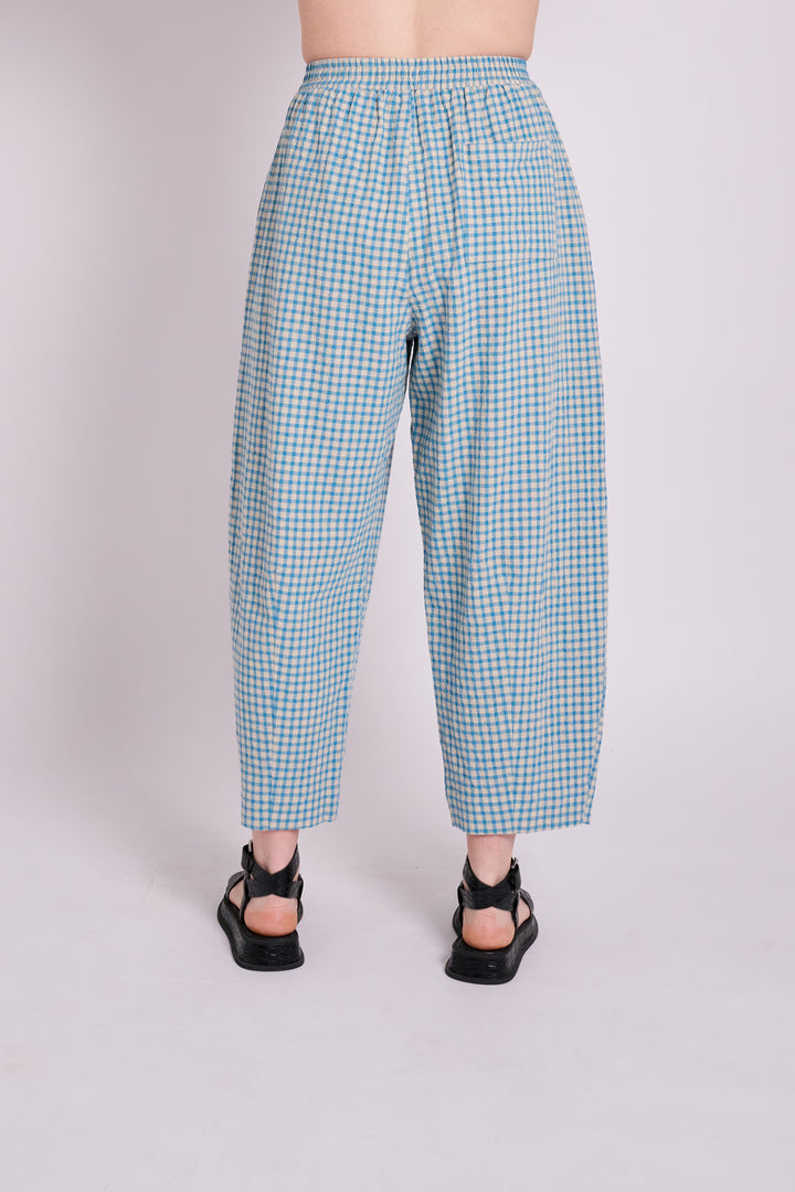Peggy Seafoam Rustic Gingham Trousers