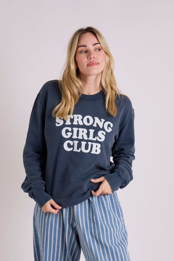 Strong Girls Club Navy Vintage Sweatshirt