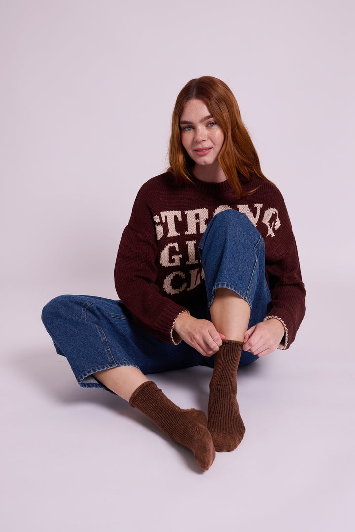 Klue Brown Glitter Socks
