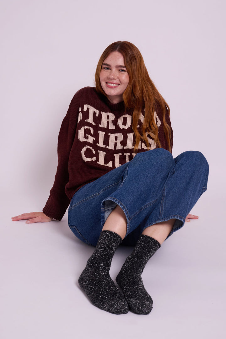 Klue Black Glitter Socks