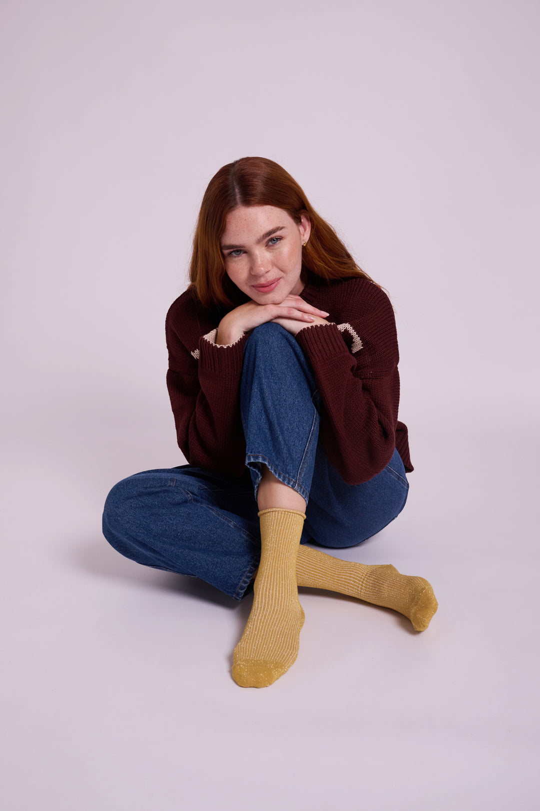 Klue Mustard Glitter Socks