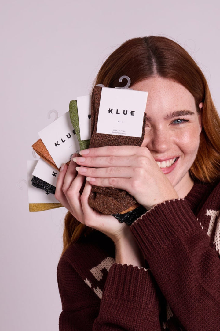 Klue Terracotta Glitter Socks