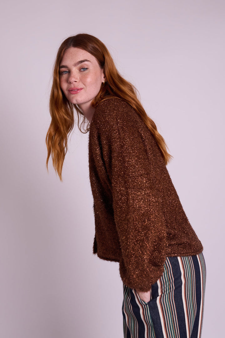 Copper Espresso Sparkly Mabel Cardigan