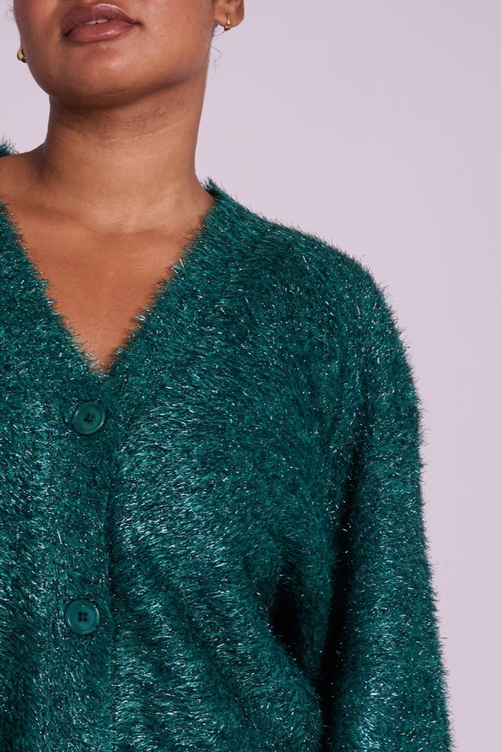 Emerald Green Sparkly Mabel Cardigan