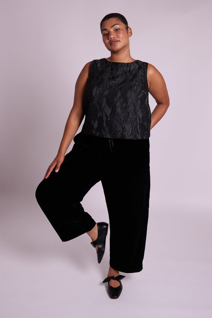 Narla Black Velvet Trouser