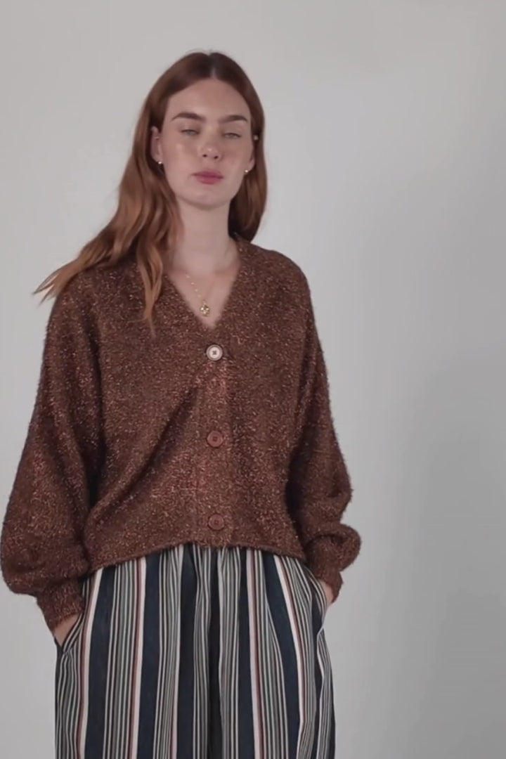 Copper Espresso Sparkly Mabel Cardigan