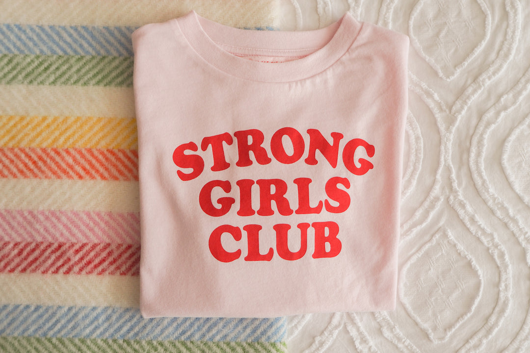 Strong Little Girls Club Slogan Pink TShirt