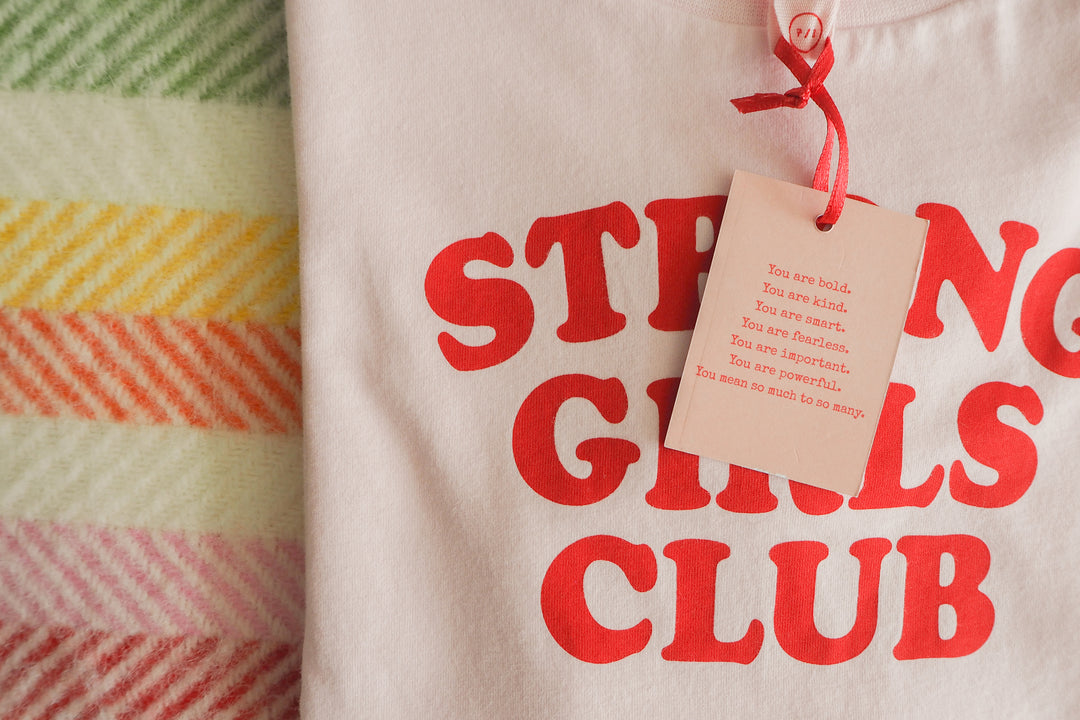 Strong Little Girls Club Slogan Pink TShirt