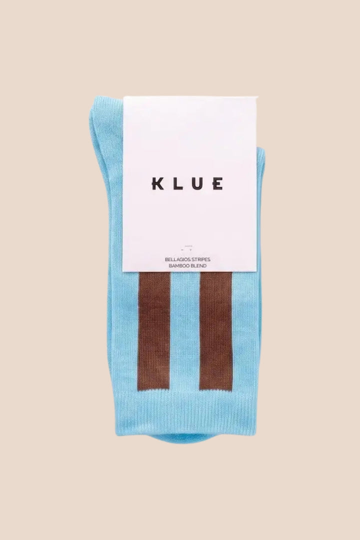 Klue Retro Striped socks - Blue & Brown
