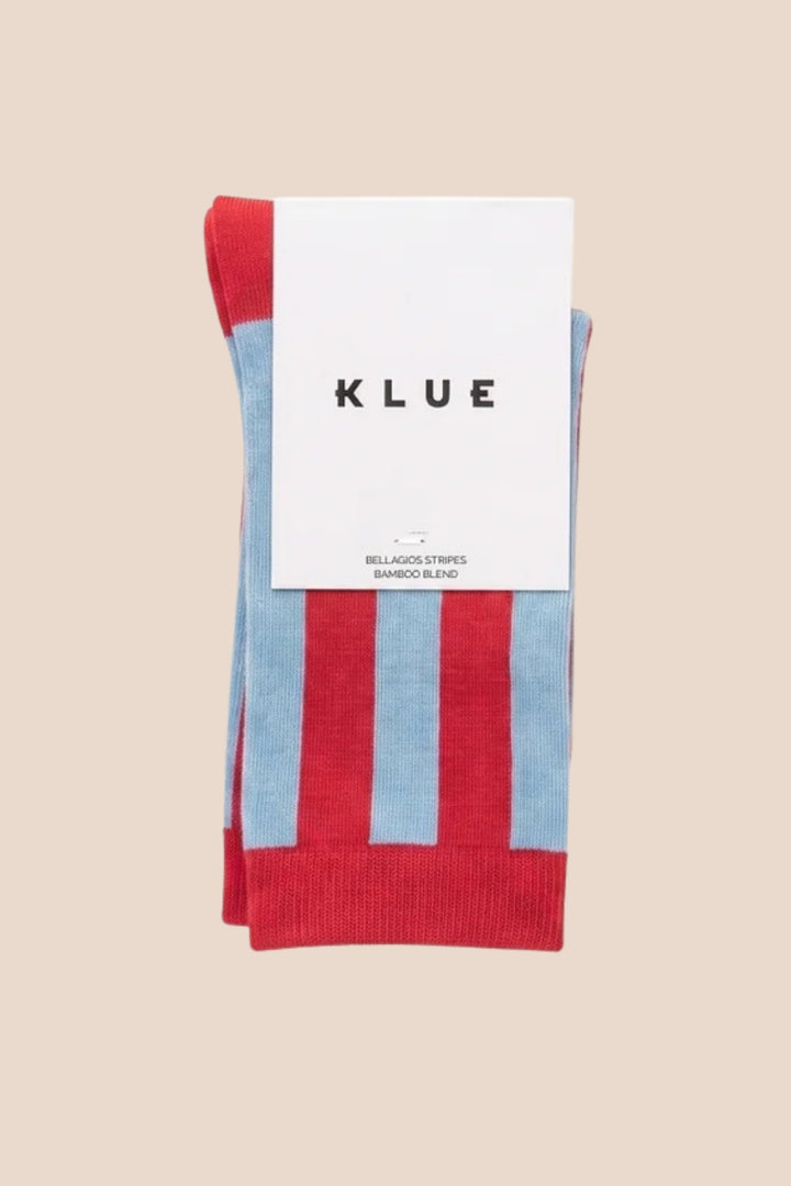 Klue Retro Striped socks - Cherry & Ice Blue