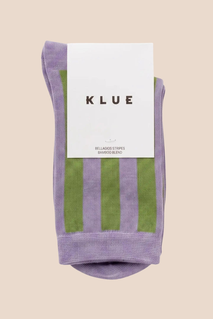 Klue Retro Striped socks - Lavender & Olive