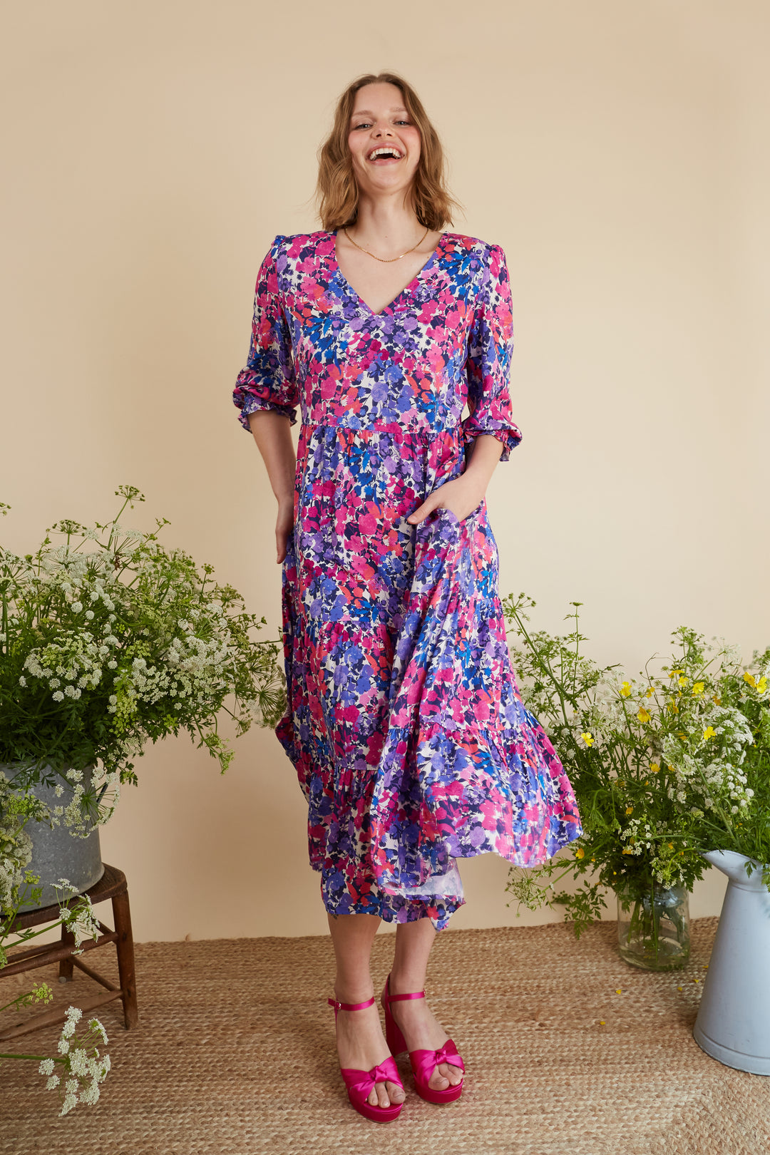 Martha Floral Midi Dress