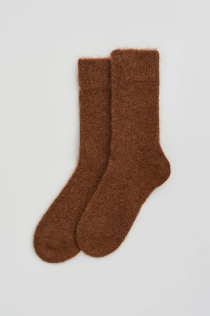 Brown Soft Alpaca Socks
