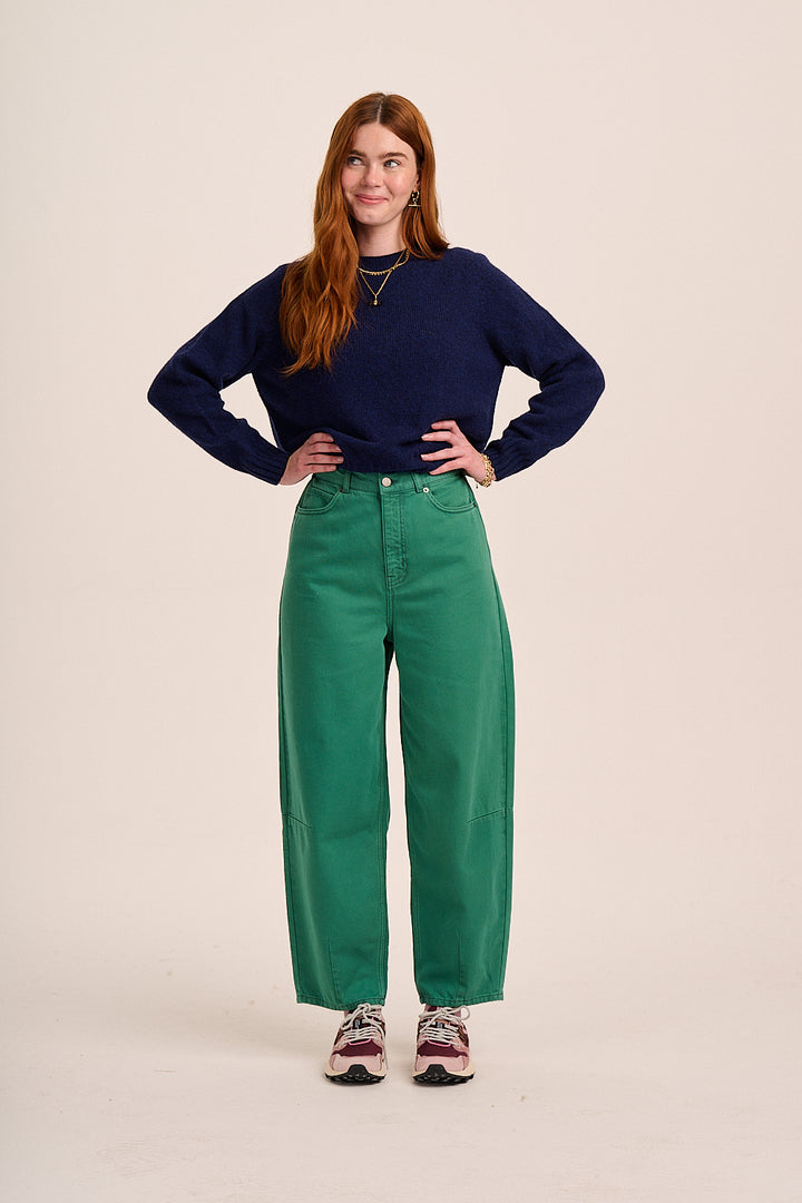 Maggie Barrel Leg Jean - Green