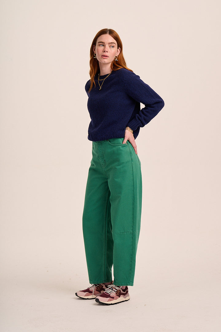 Maggie Barrel Leg Jean - Green