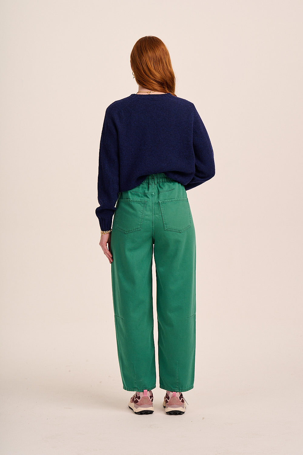 Maggie Barrel Leg Jean - Green