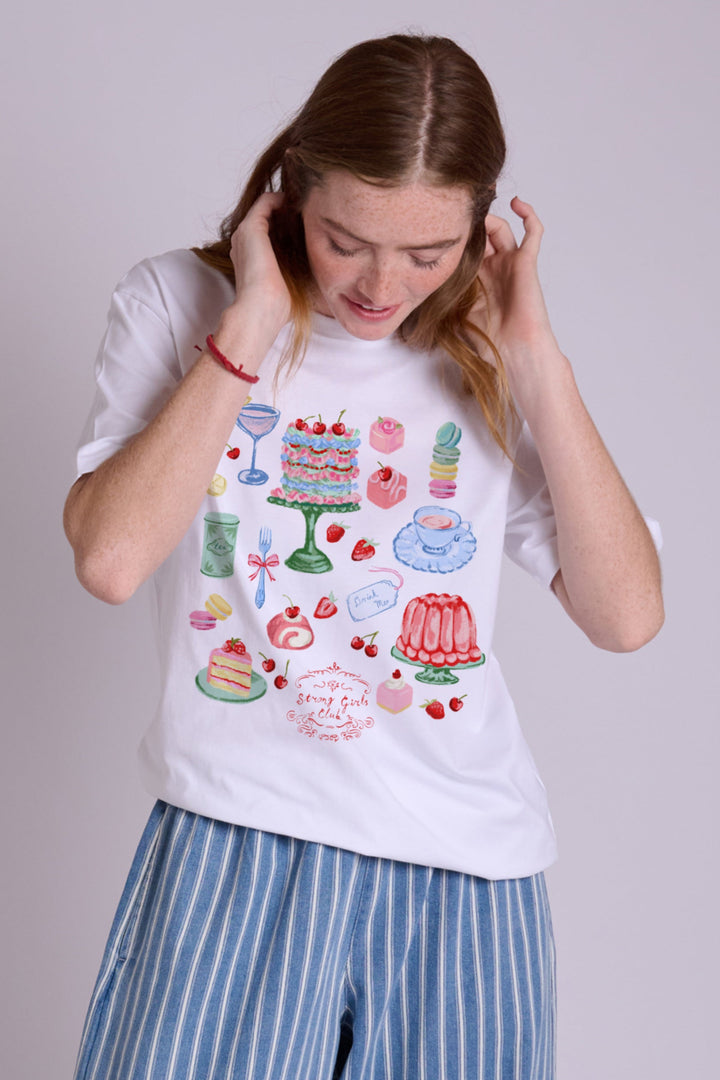 The Club Afternoon Tea White Graphic TShirt
