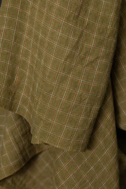 Peggy Linen Trousers - Khaki Window Pane Check