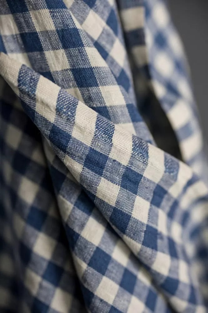 Peggy Linen Trousers - Blue Check