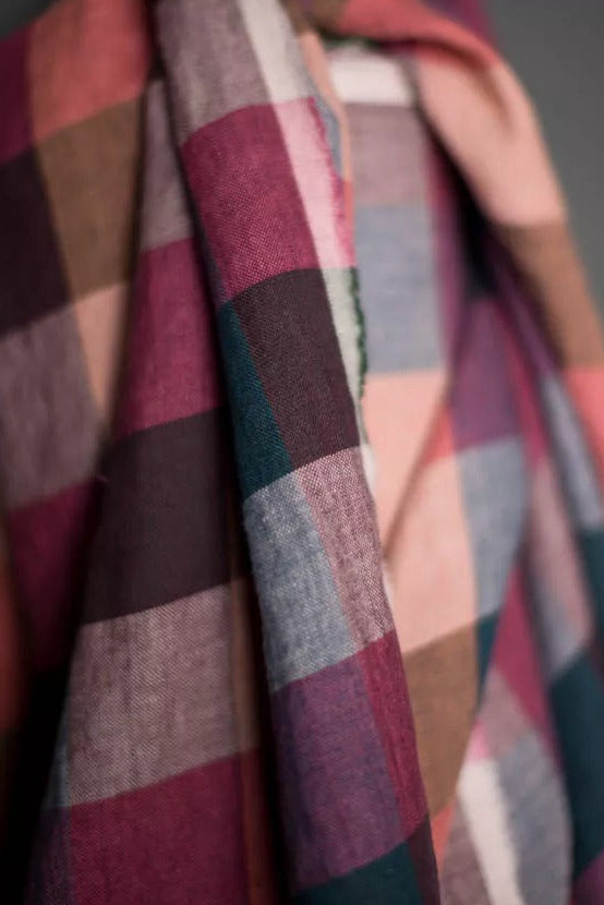 Peggy Linen Trousers - Berry Check