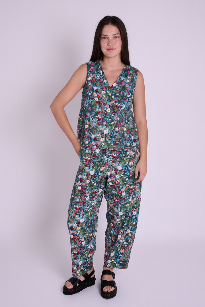 Pippa Spring Floral Linen Top