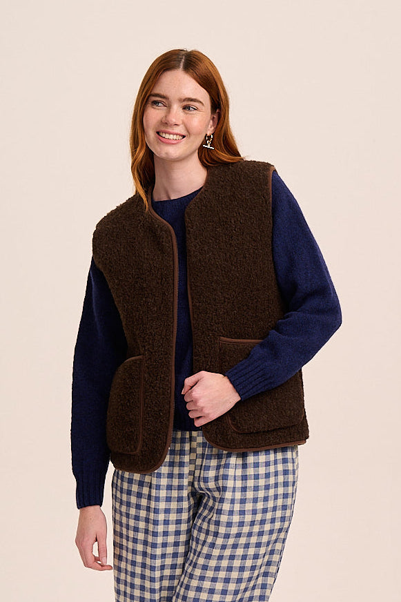 Coldbreaker Peptico Vest - Brown – back view / styled detail