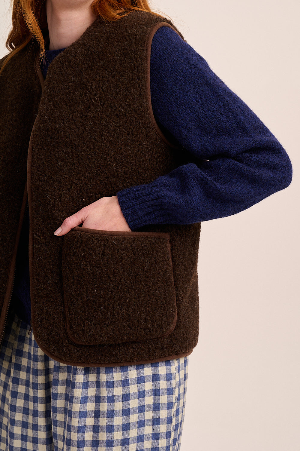 Coldbreaker Peptico Vest - Brown – close-up detail