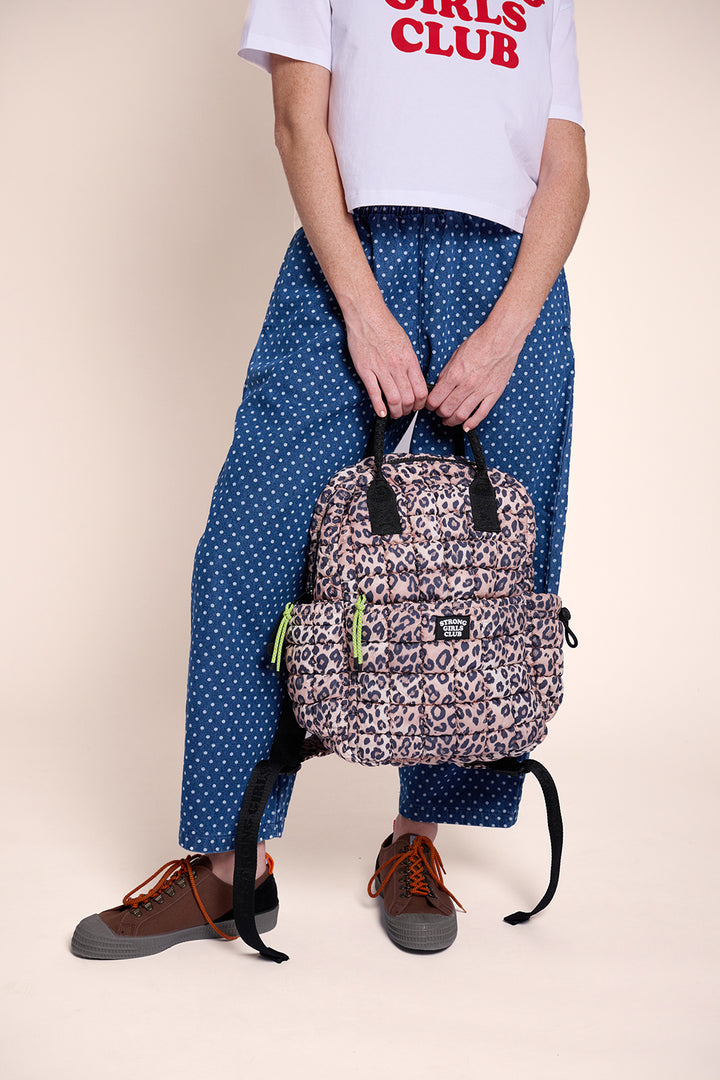 Dumpling Quilted Backpack - Leopard – Bag from Mutha.Hood