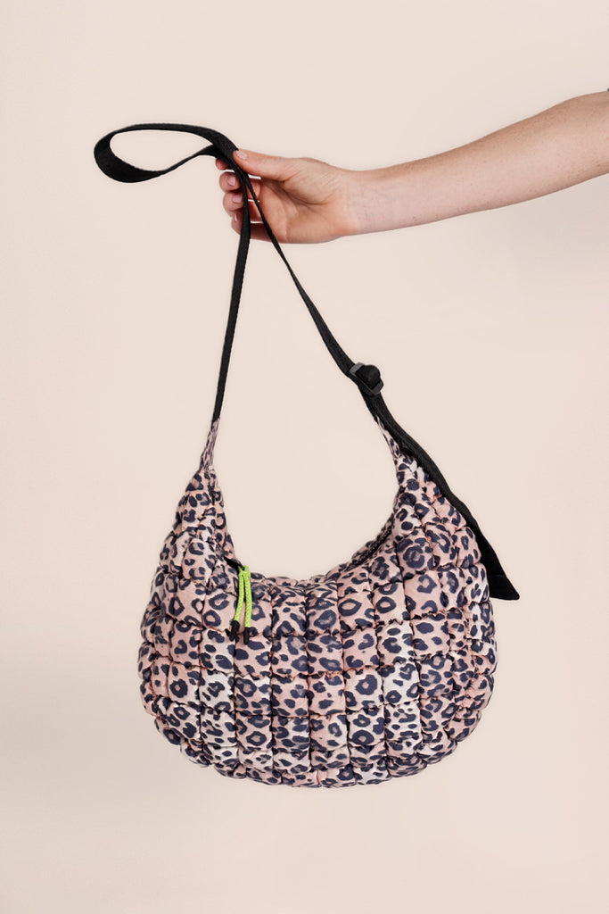 Dumpling Quilted Crossbody Bag Leopard