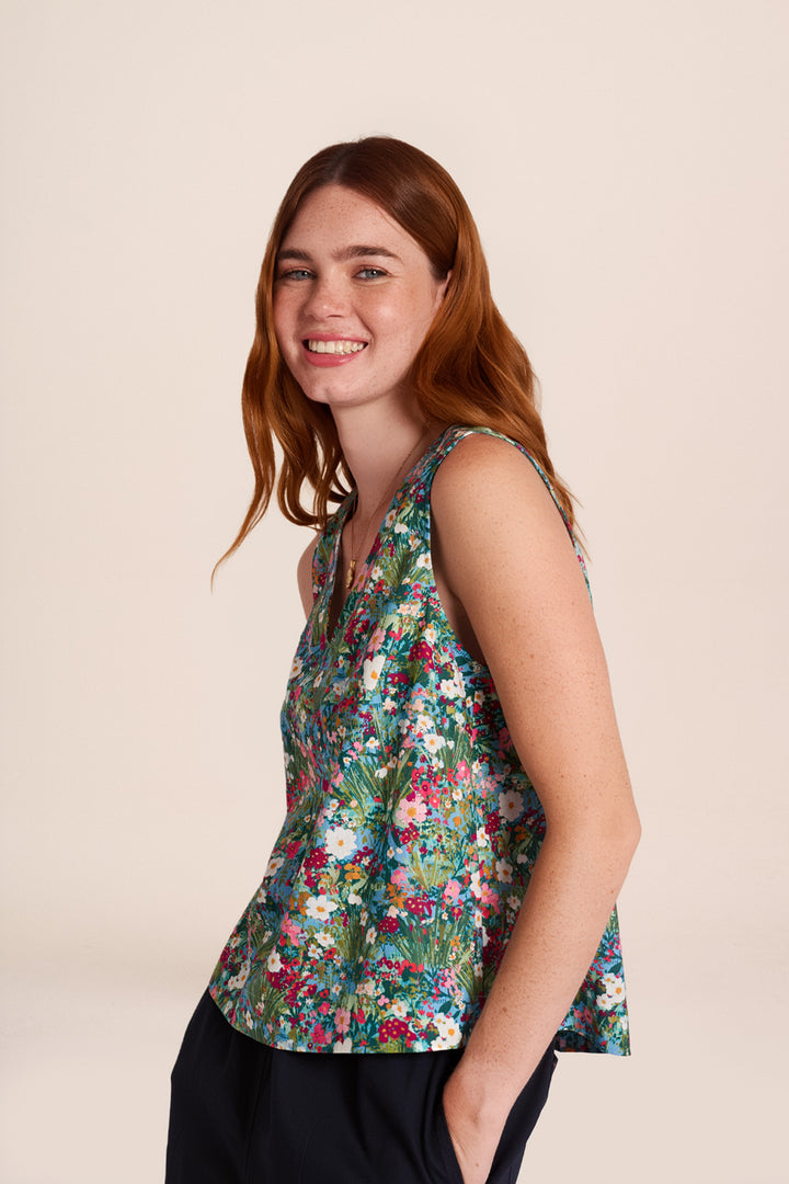Pippa Linen Top - Spring Floral