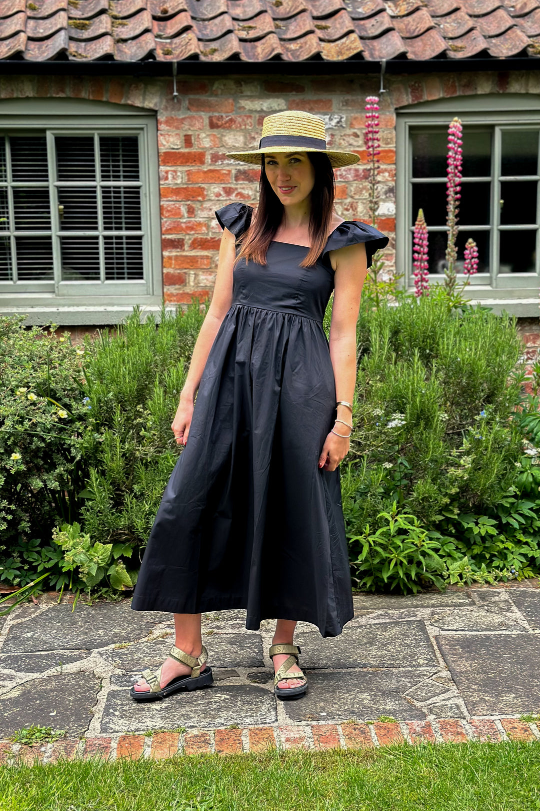 Black Flutter Sleeve Sundress