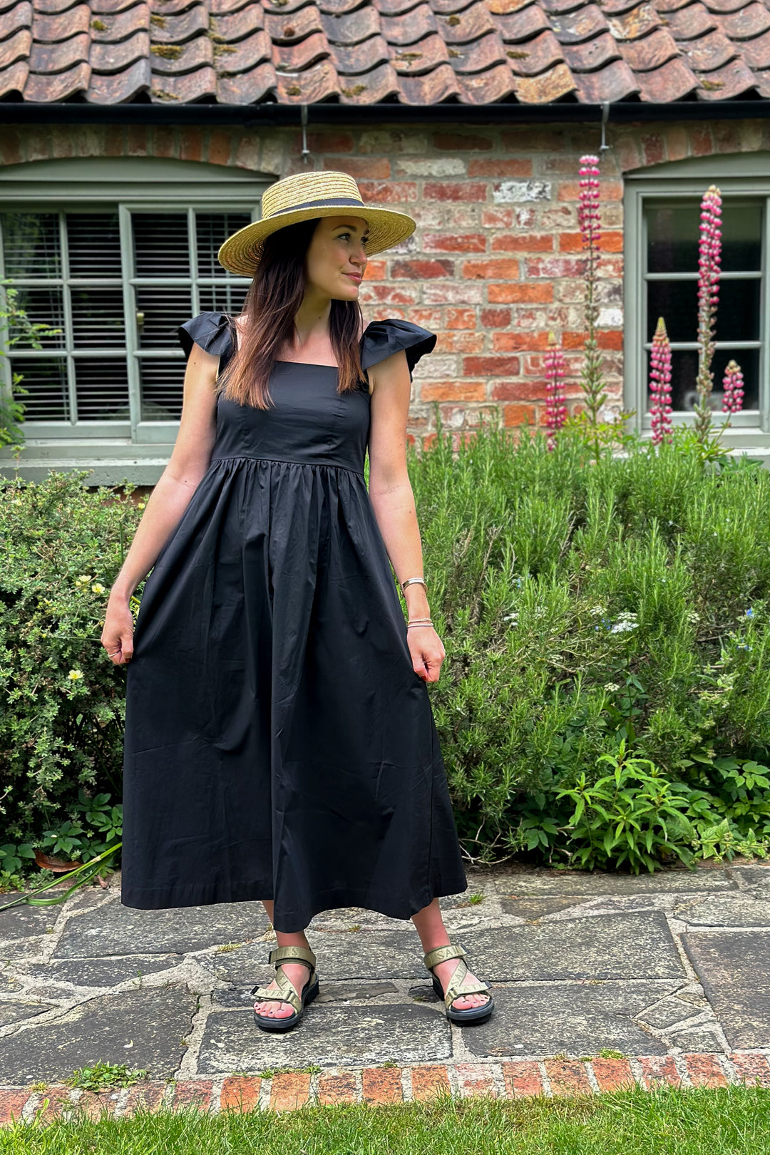 Black Flutter Sleeve Sundress