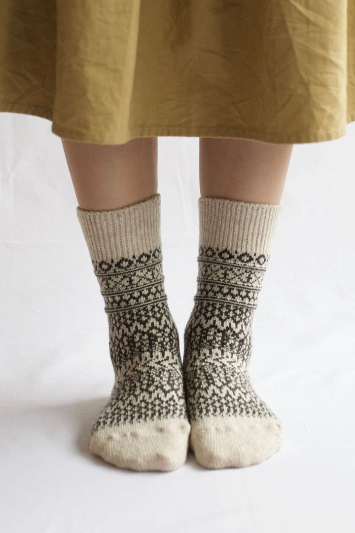 Nishiguchi Kutsushita Wool Socks - Oatmeal