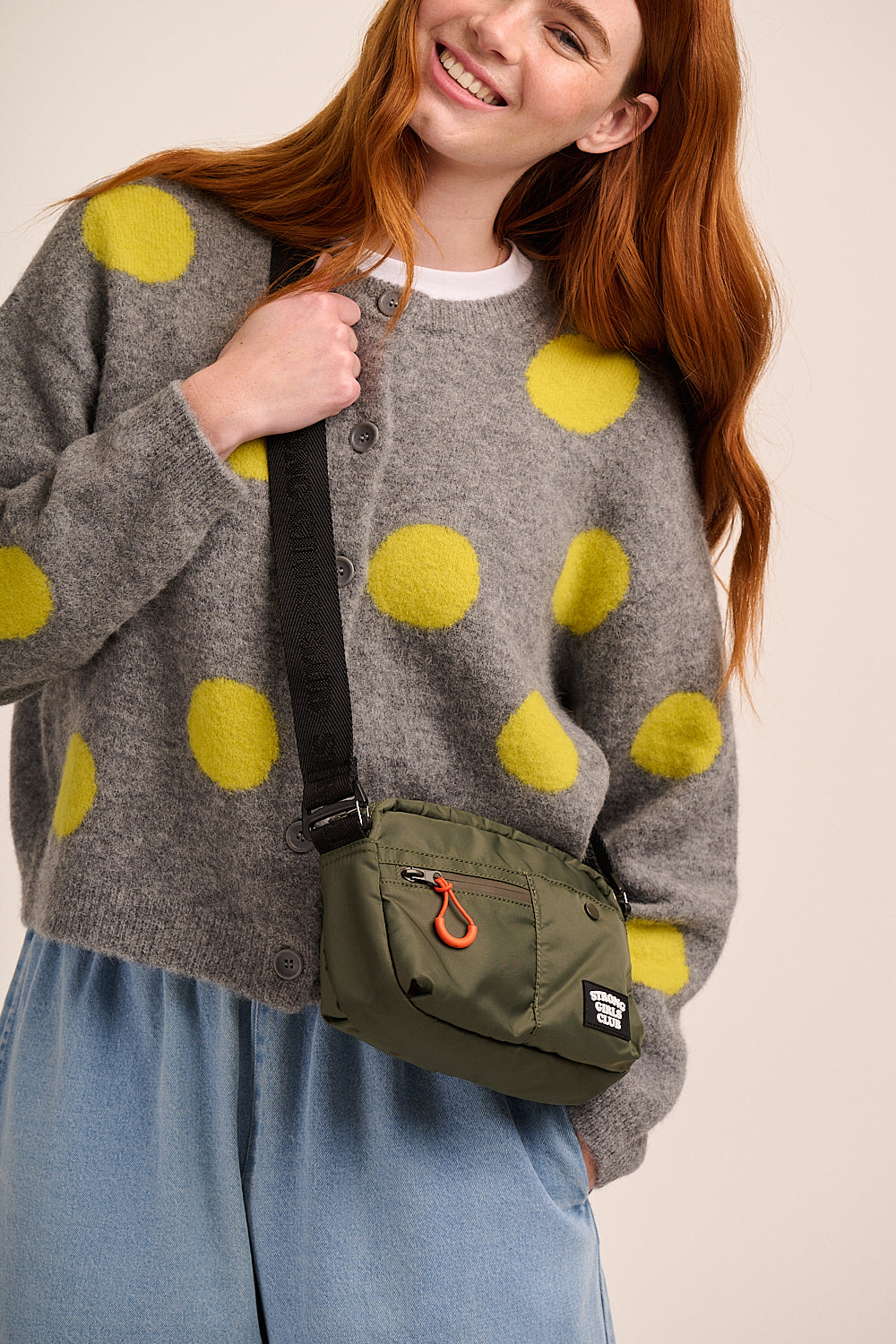 Strong Girls Club Crossbody Camera Bag - Khaki