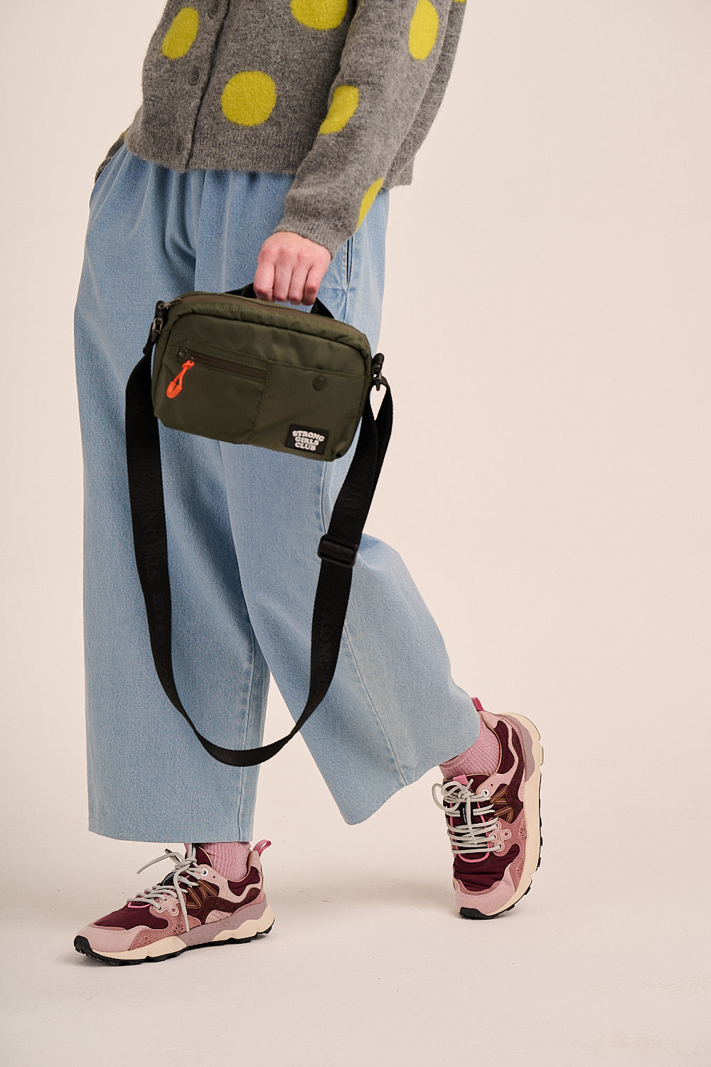 Strong Girls Club Crossbody Camera Bag - Khaki