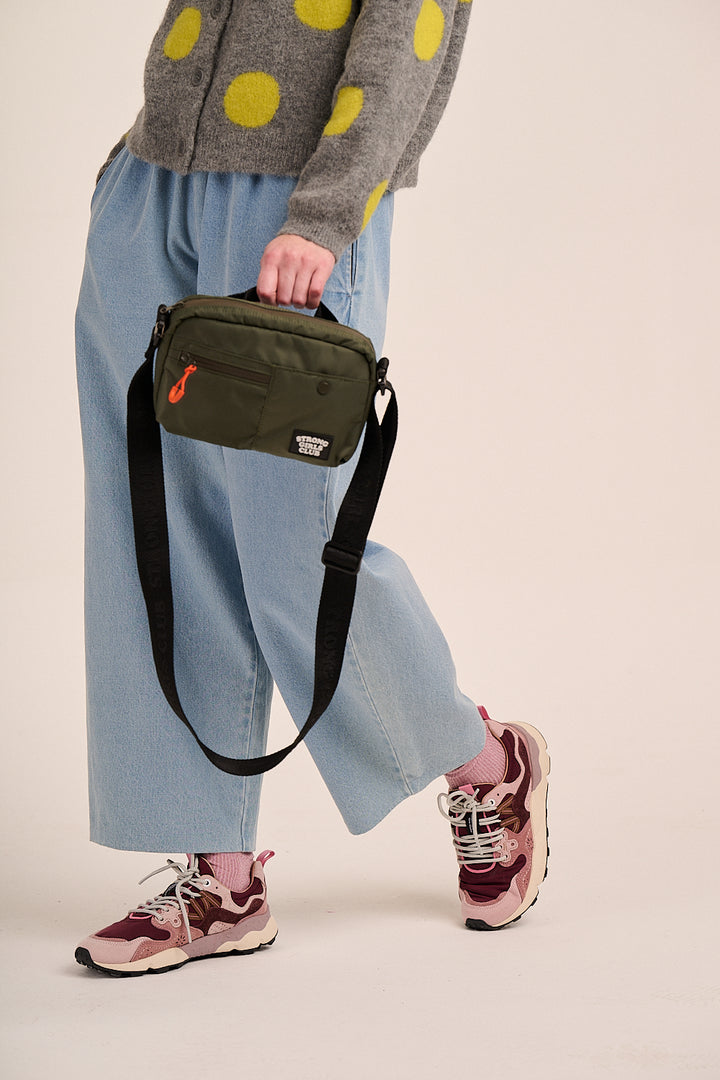 Strong Girls Club Crossbody Camera Bag - Khaki
