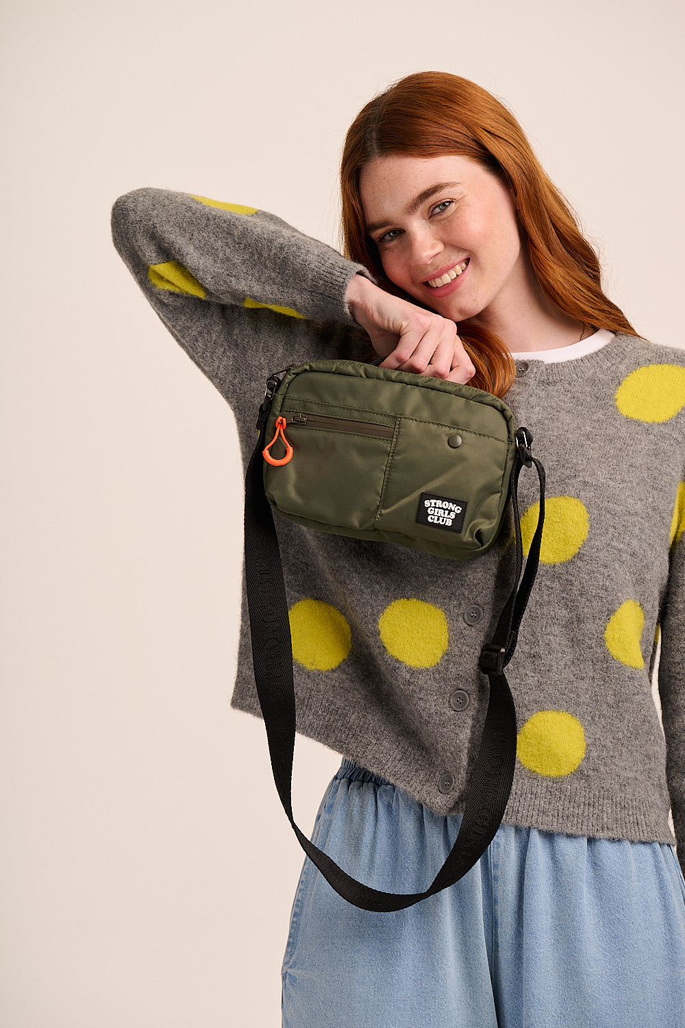 Strong Girls Club Crossbody Camera Bag - Khaki