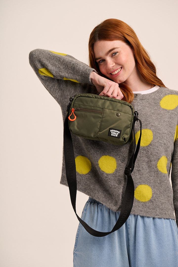 Strong Girls Club Crossbody Camera Bag - Khaki