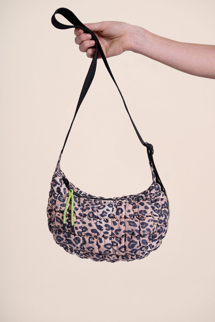 Dumpling Quilted Crossbody Bag Leopard