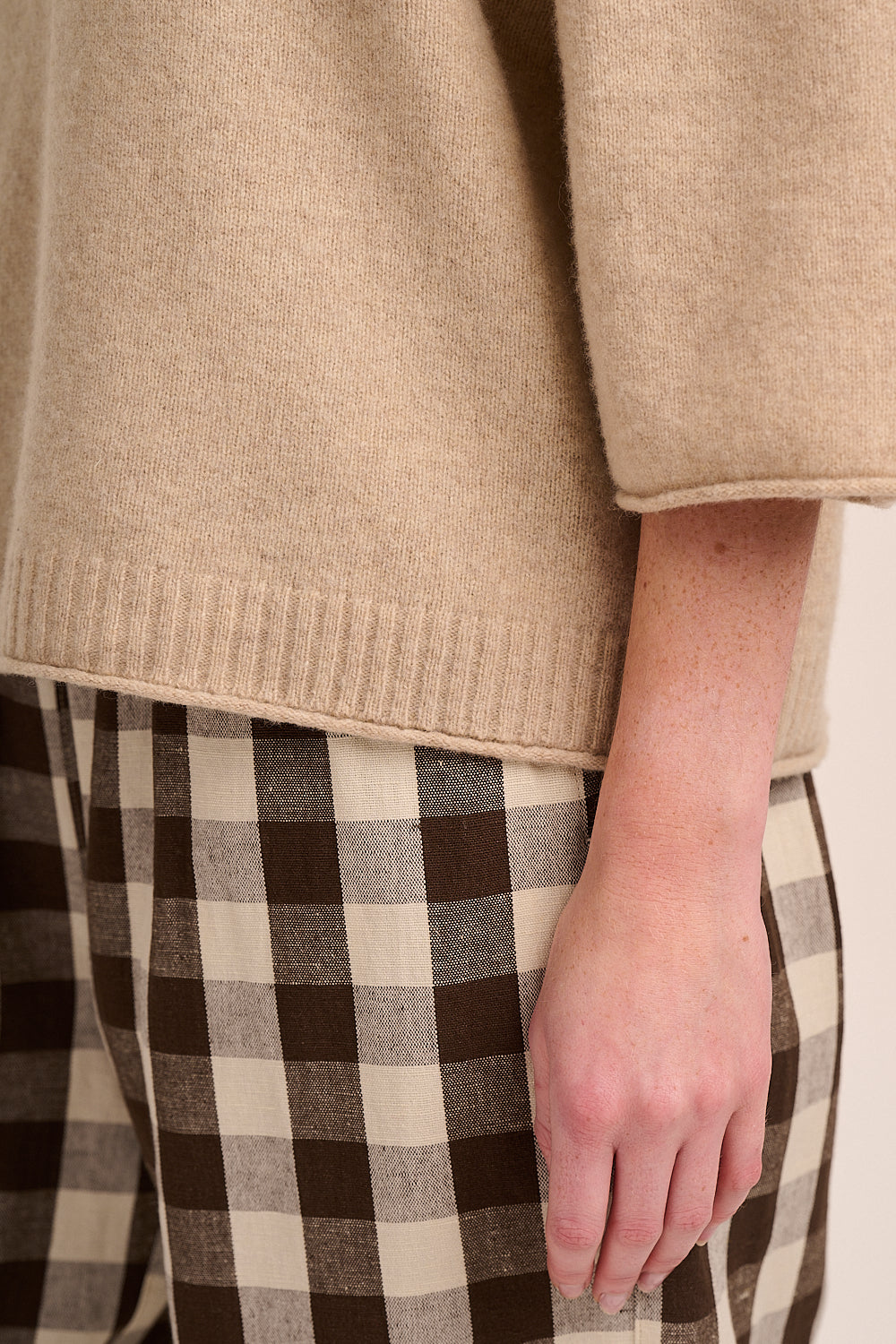 Lulu Knitted Merino Wool TShirt - Sand