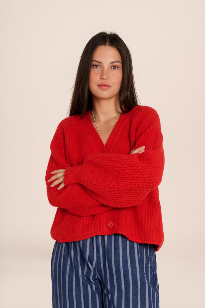 Mabel Cardigan - Red – Cardigan from Mutha.Hood